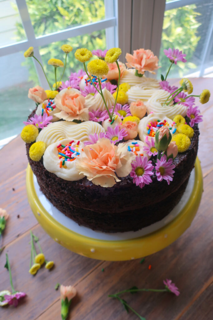 whimsical flower cake
