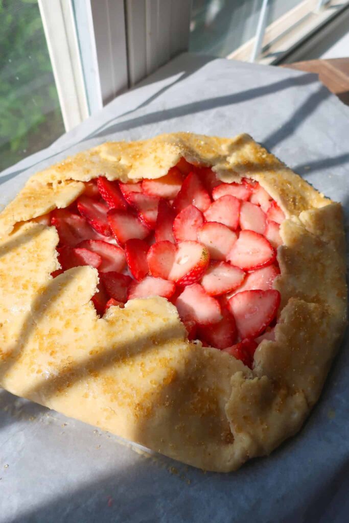 unbaked fresh strawberry galette