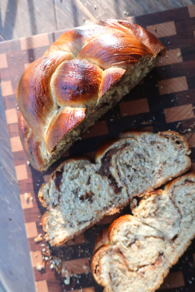 cinnamon and cardamom challah bread loaf