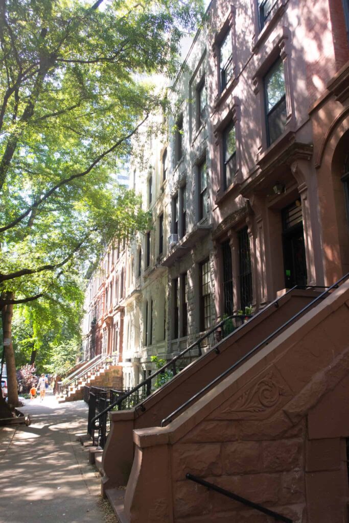 brownstones in the upper west side neighborhood