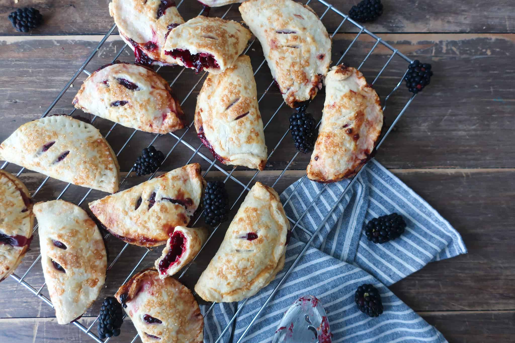 homemade blackberry passionfruit hand pies