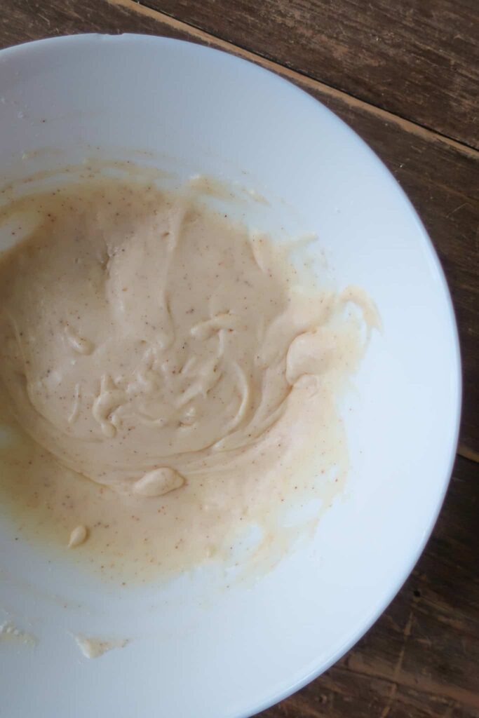 brown butter vanilla glaze in white bowl