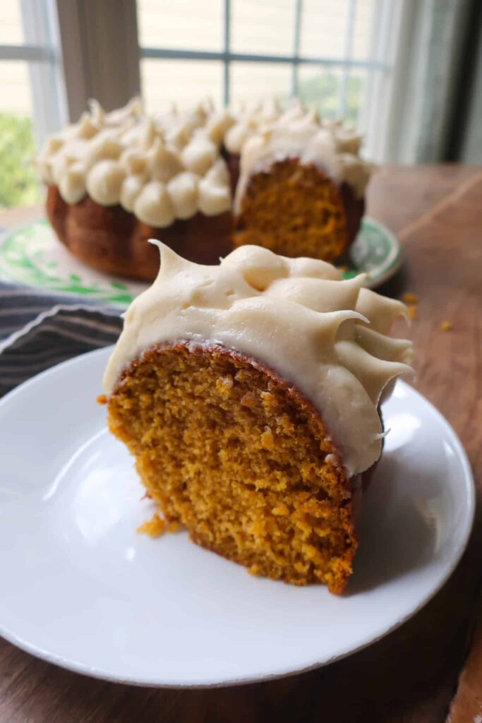 slice of pumpkin bundt