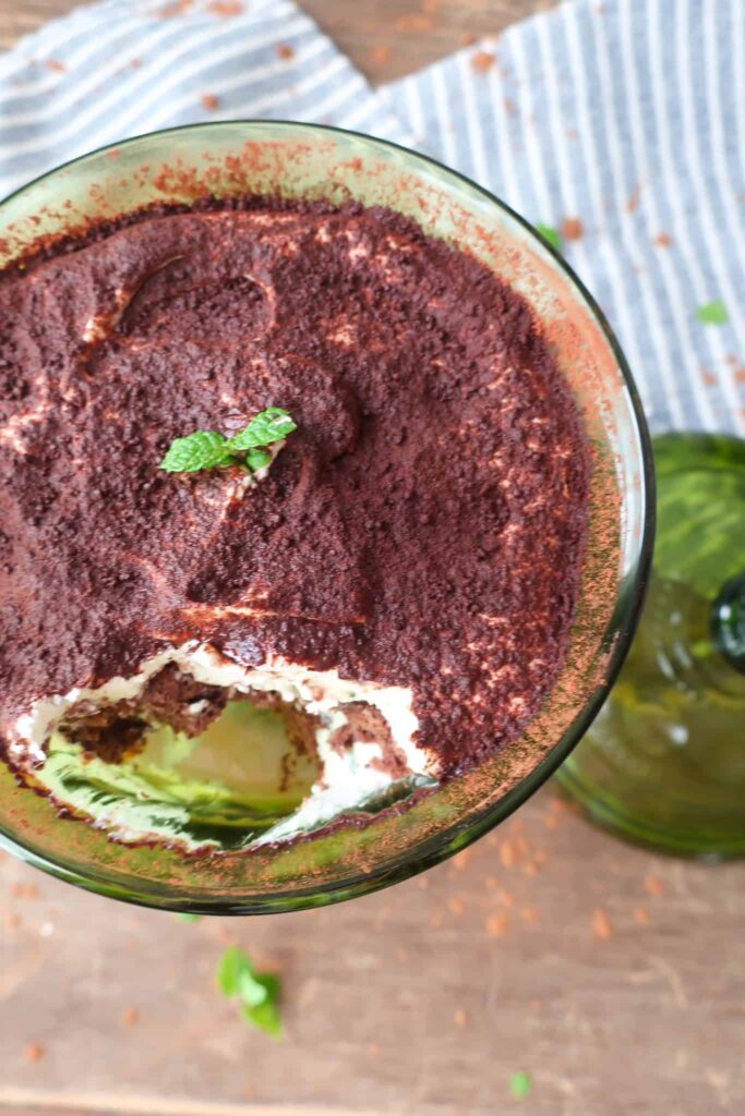 bite of single serve tiramisu