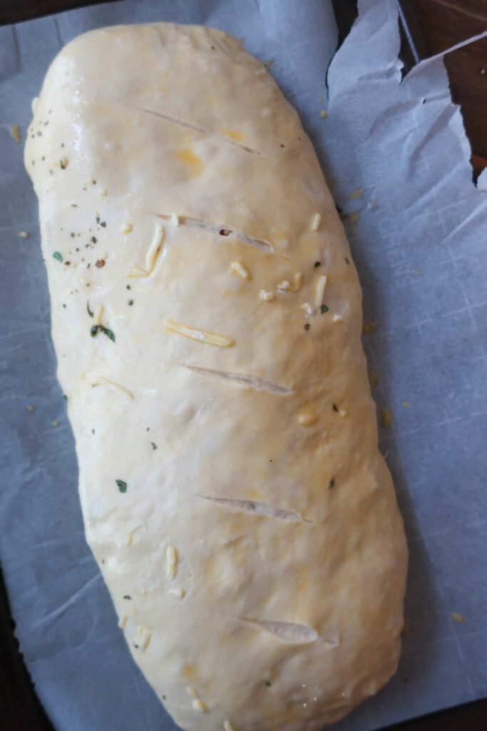 stromboli ready to bake