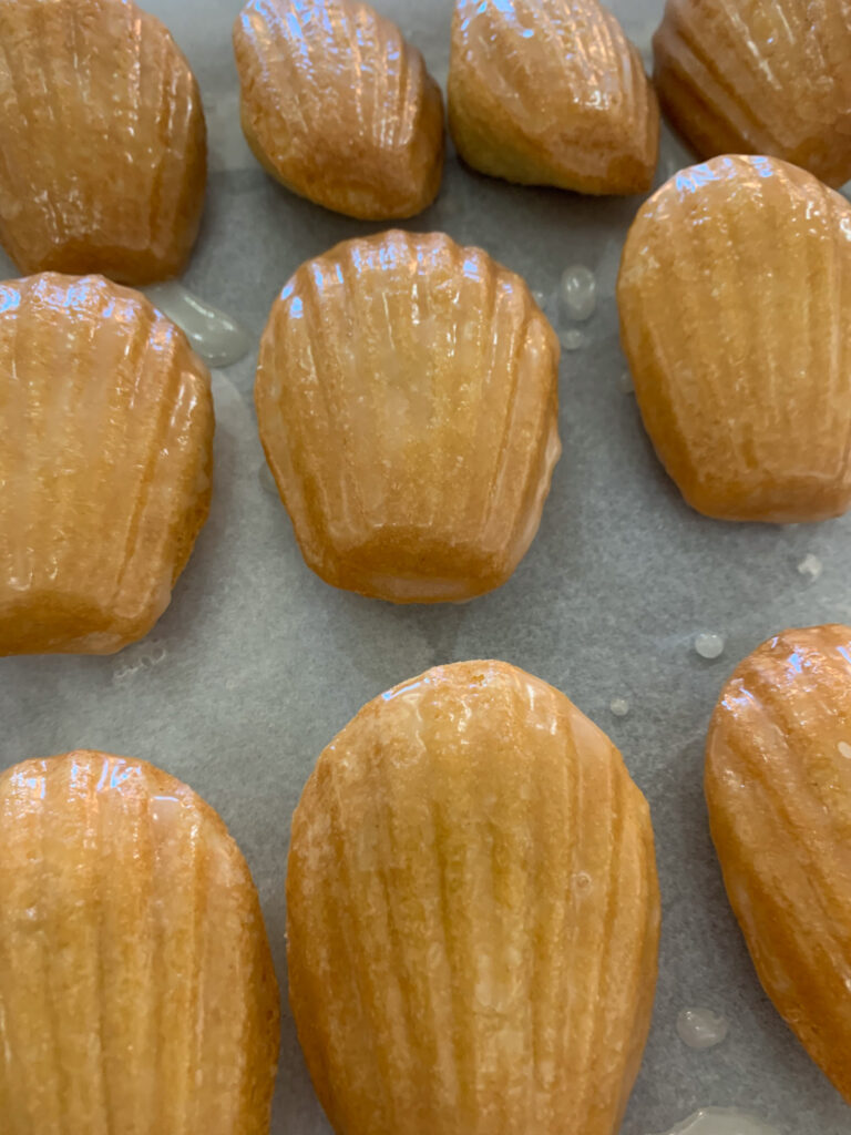 lemon madeleines with lemon glaze