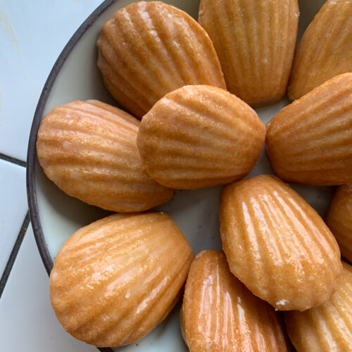 lemon madeleines with lemon glaze