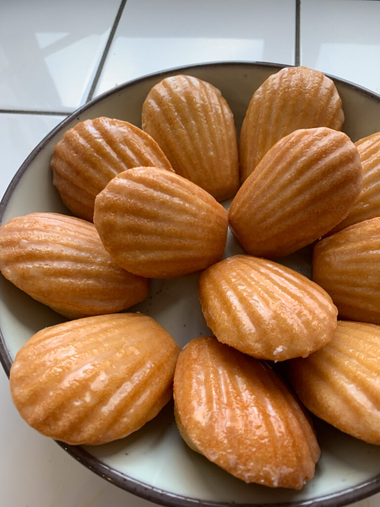 lemon madeleines with lemon glaze