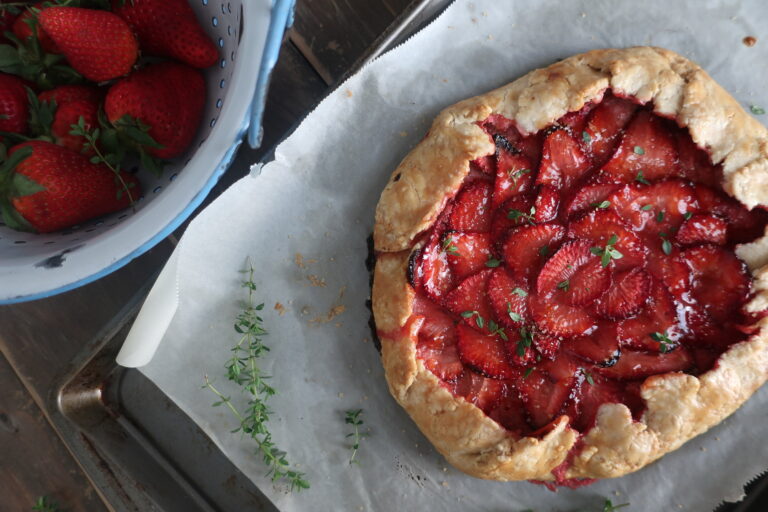 strawberry, thyme, and goat cheese galette