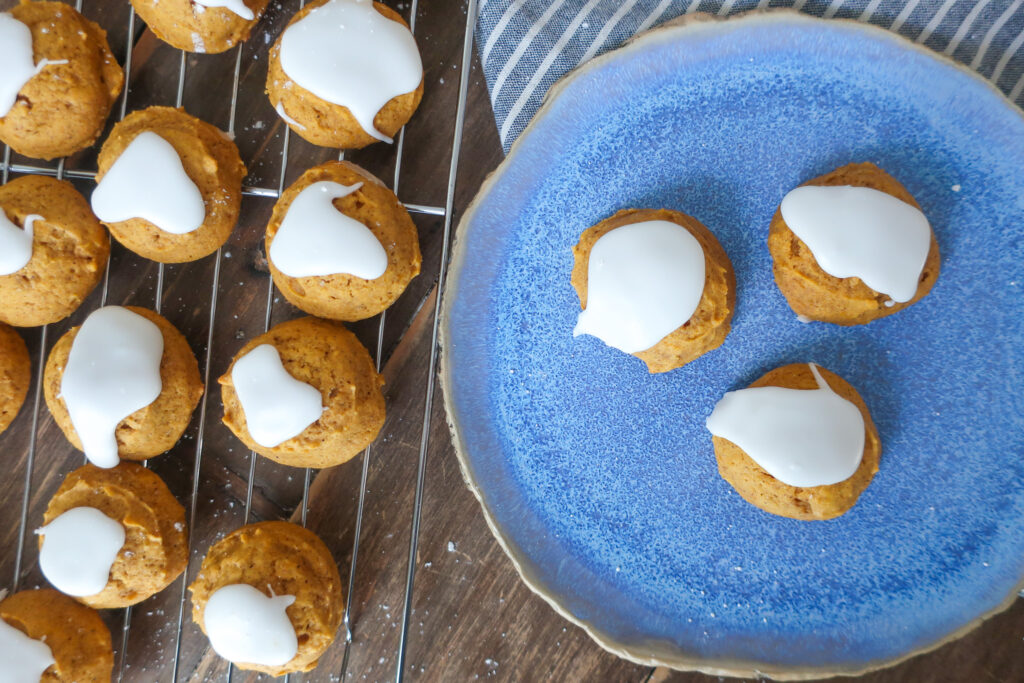 grandma's soft pumpkin cookies with simple glaze