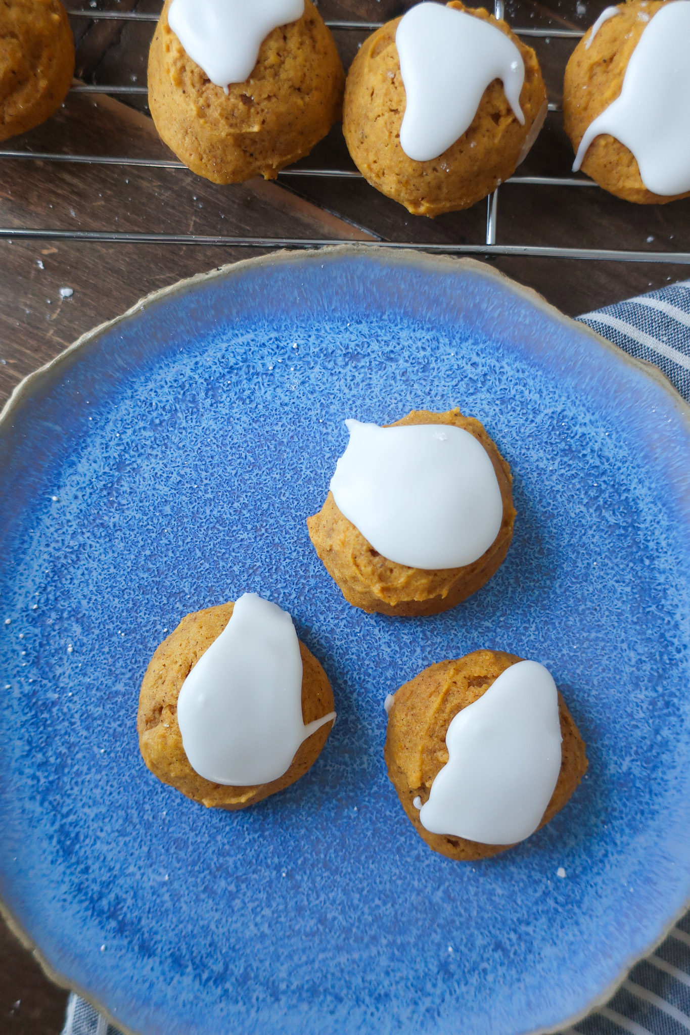 grandma's soft pumpkin cookies with simple glaze