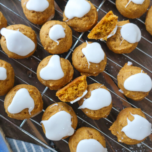 grandma's soft pumpkin cookies with simple glaze