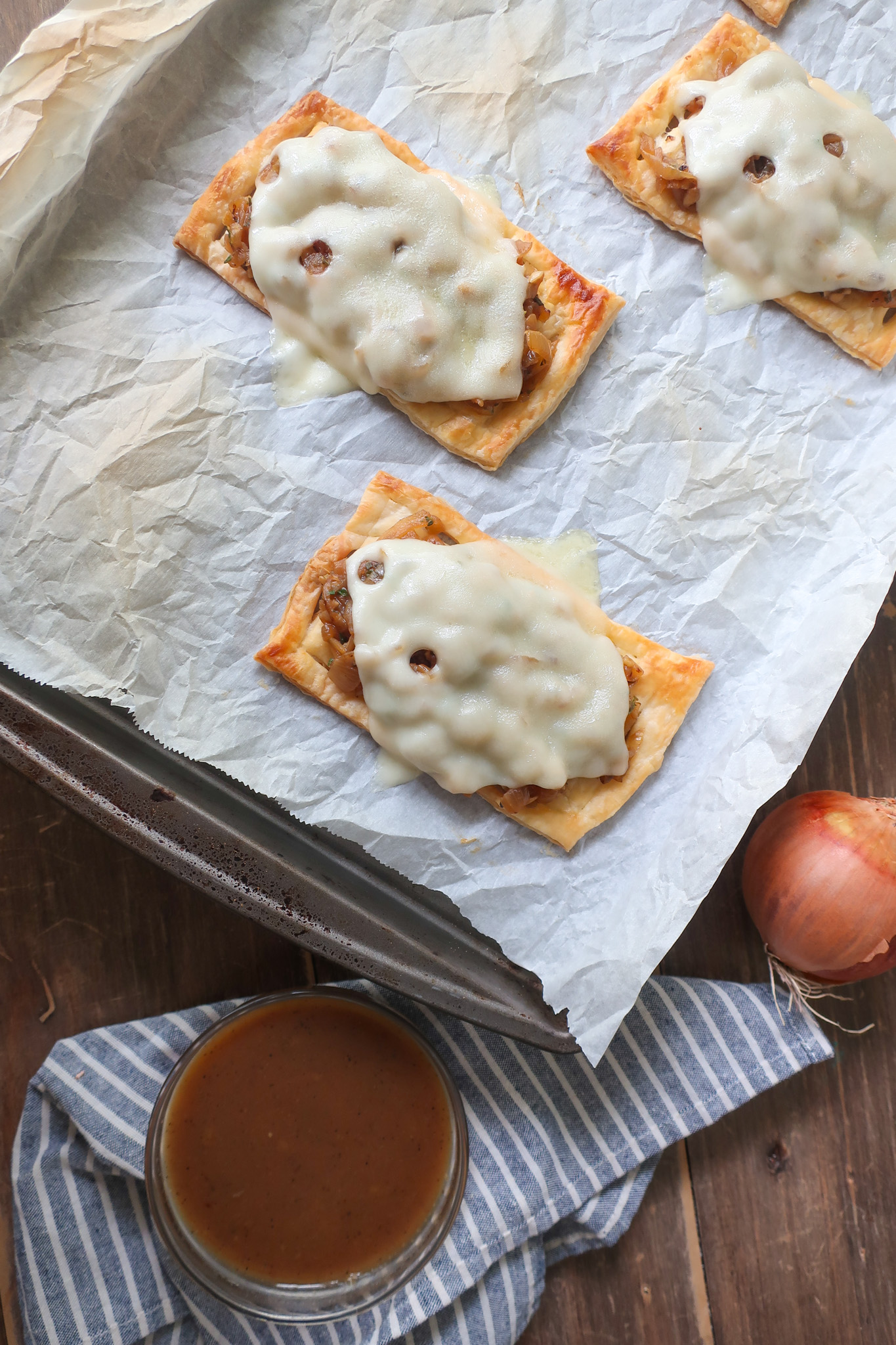 French Onion Puff Pastry with Gravy