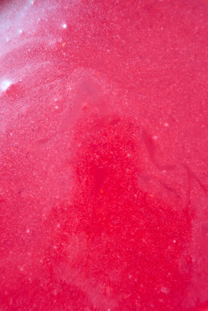 close up of raspberry glaze