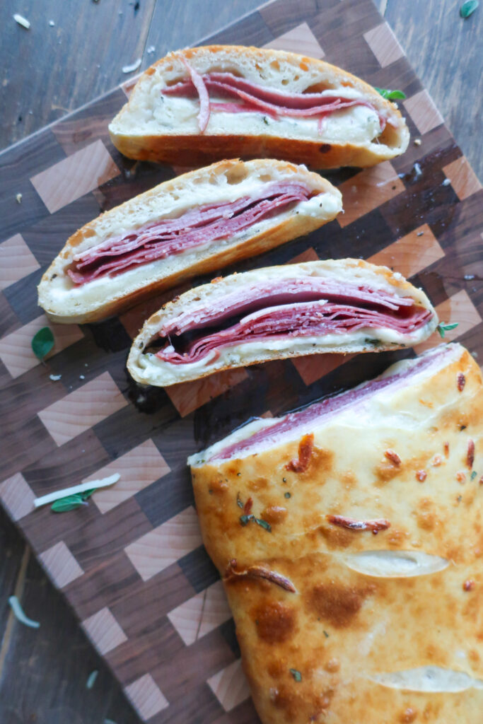 slices of meat lovers stromboli