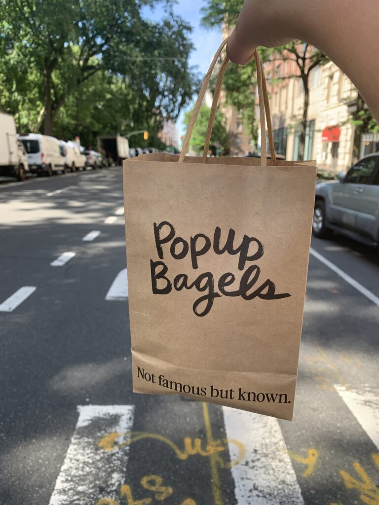 popup bagels in upper west side new york city; summer in new york city