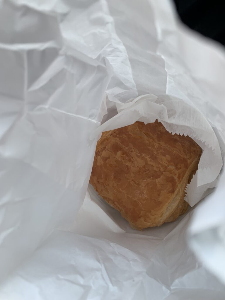 pain au chocolate, chocolate croissant in upper west side new york city; summer in new york city