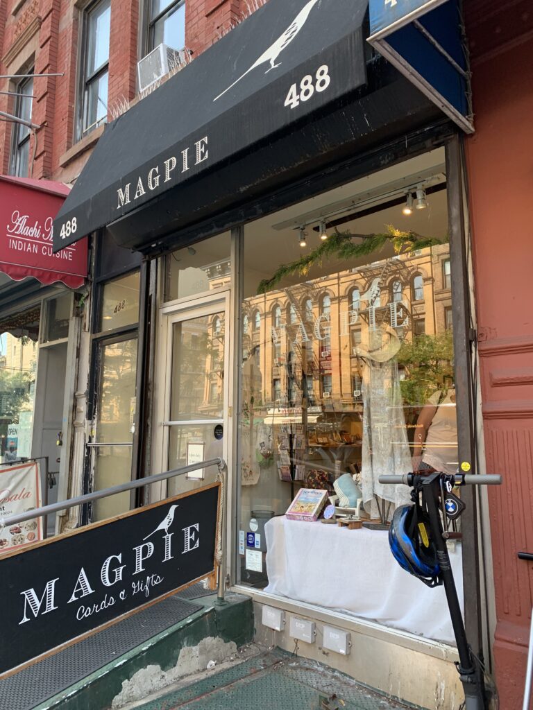 magpie gift shop in upper west side new york city; summer in new york city