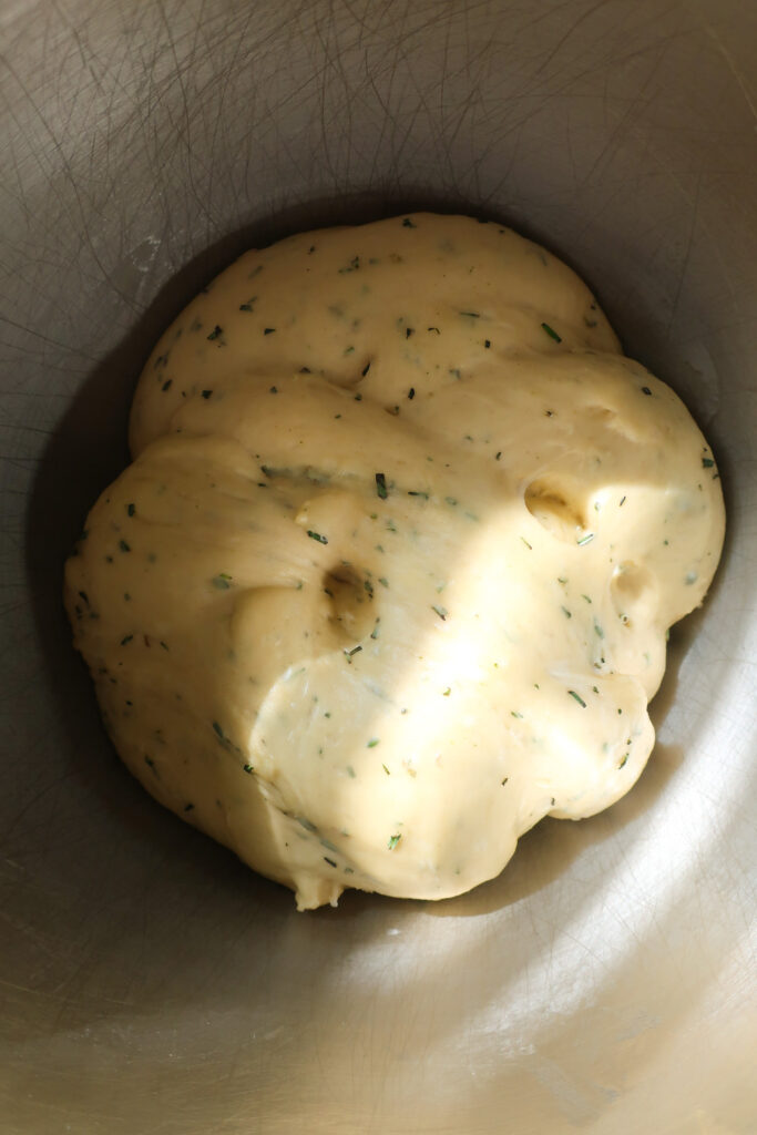 Dough for rosemary challah rolls