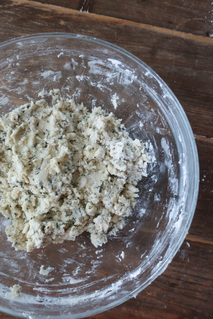 cookie dough for rosemary white chocolate thumbprint cookies