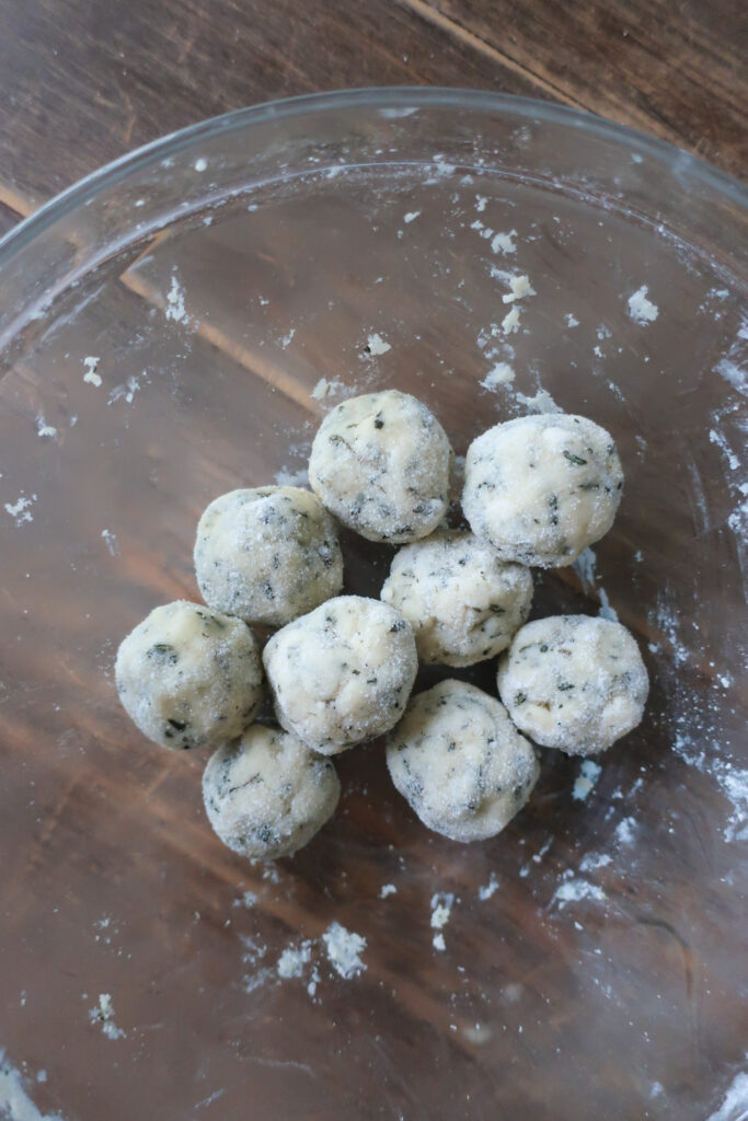 cookie dough balls for rosemary white chocolate thumbprint cookies