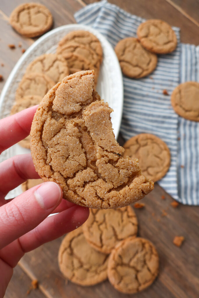 big, soft ginger cookies with crinkle tops; perfect holiday cookies; spiced holiday cookies