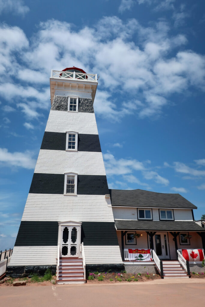 light house on prince edward island in canada; mother daughter trip; canada road trip; red cliffs on prince edward island