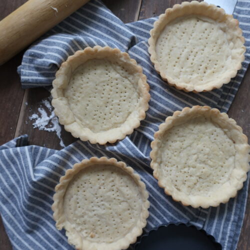 baked pie crust; baked mini tart crust; pastry crust recipe; Pâte Sablée