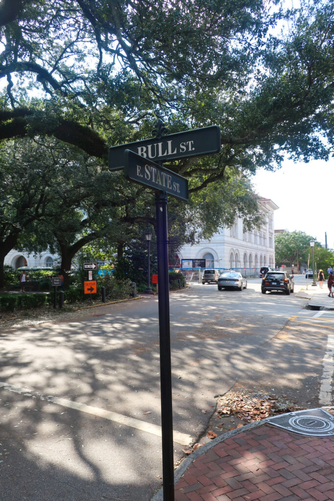 street sign in savannah, georgia; female travel; women who travel; travel tips; roadtrip usa