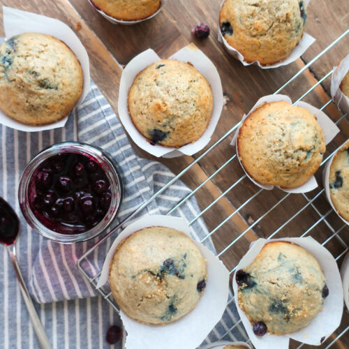 how to make blueberry compote, blueberry compote to pair with blueberry muffins, blueberry chai spiced muffins with blueberry compote