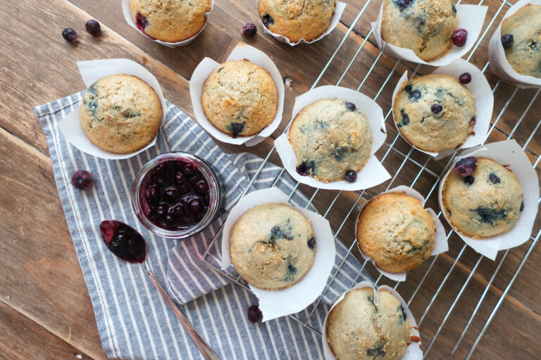 how to make blueberry compote, blueberry compote to pair with blueberry muffins, blueberry chai spiced muffins with blueberry compote