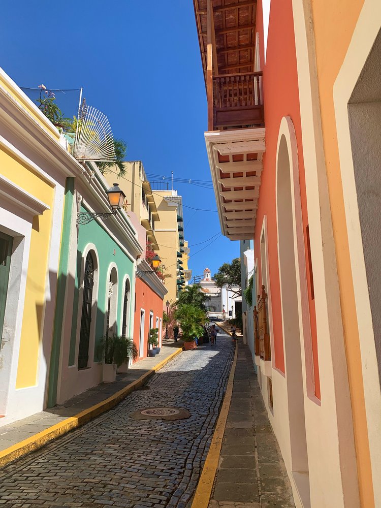 colorful streets of san juan puerto rico, usa, north america; friend trip; puerto rico in february; puerto rico itinerary; san juan puerto rico; women who travel; female travel; long week trip inspiration