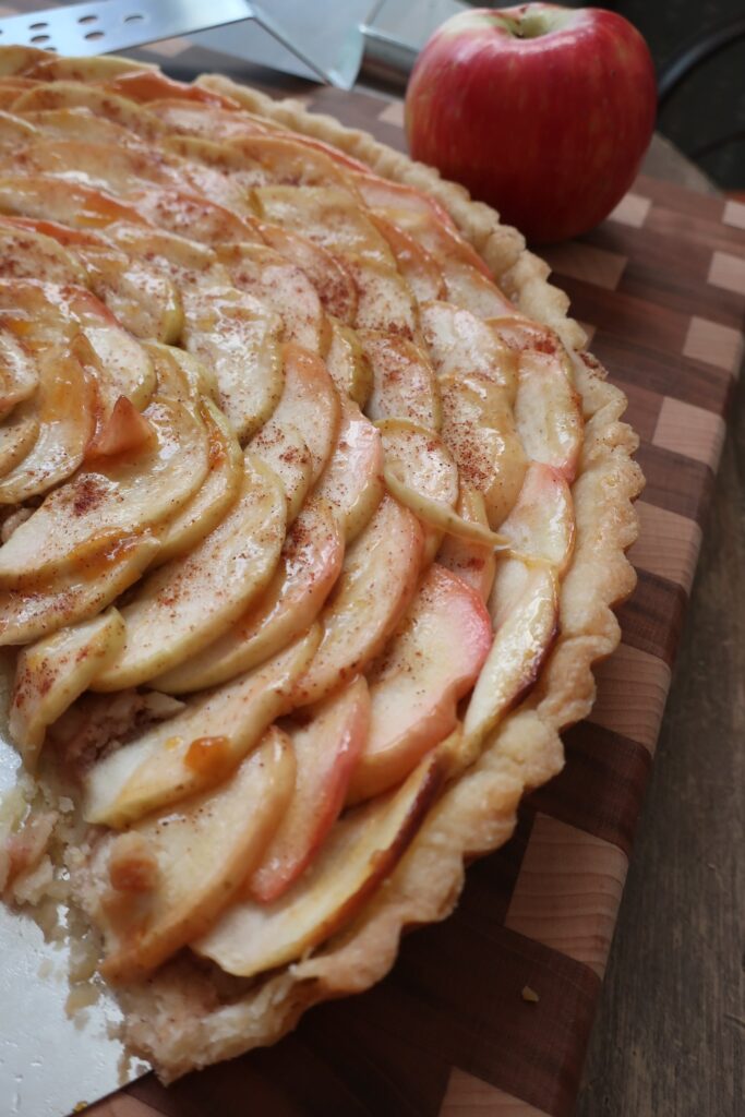 apricot glaze; apple tart; pastry crust; rose apple tart with apricot glaze