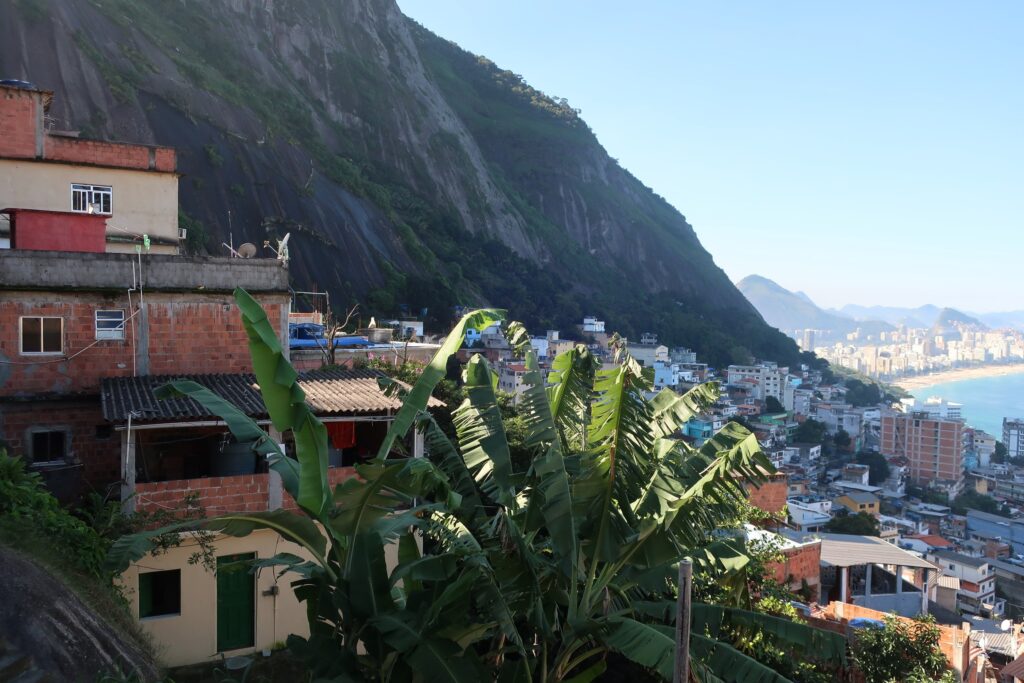 View from Vidigal favela of Rio de Janeiro, Brazil; favela tour in brazil; backpacking south america; solo backpacking trip; female backpacking trip tips; solo travel tips; solo female travel; brazil travel itinerary