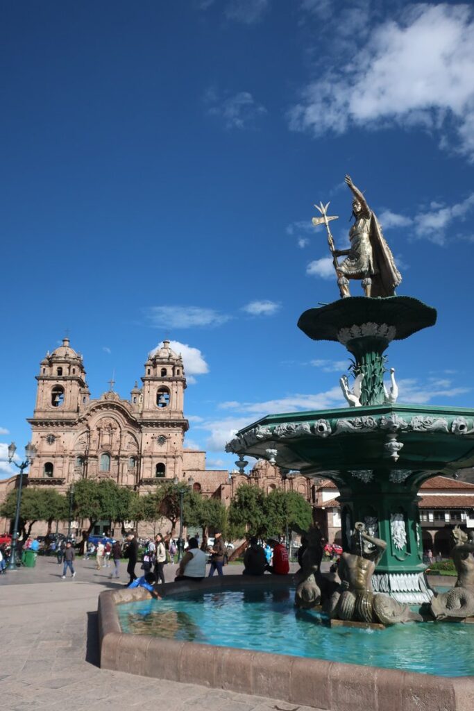 plaza de armas in the centro historico in cusco in peru, south america; solo female travel; solo backpacking; backpacking south america; backpacking tips; peru itinerary;