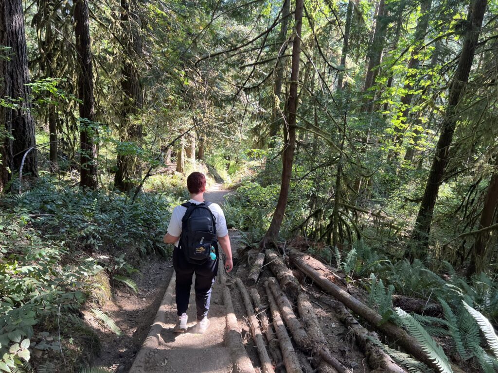 woman hiking in olympic national park in washington state, usa, north america; female hikers; solo travel; solo female travel; roadtrip usa