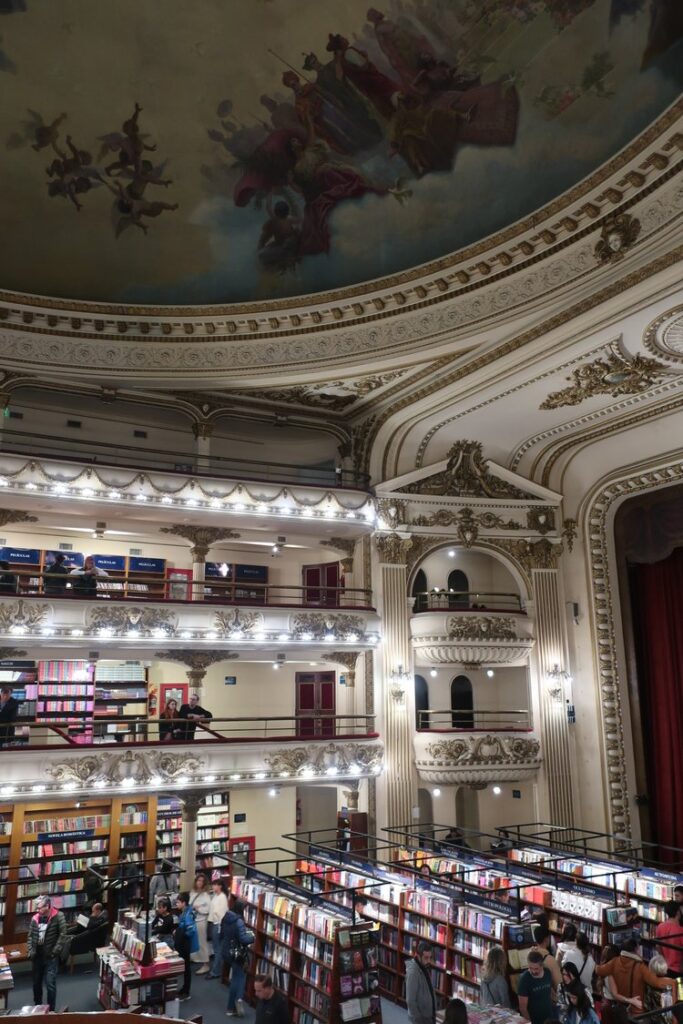 theater converted into a bookstore in buenos aires argentina; backpacking south america; solo backpacking trip; female backpacking trip tips; solo travel tips; solo female travel; argentina travel itinerary