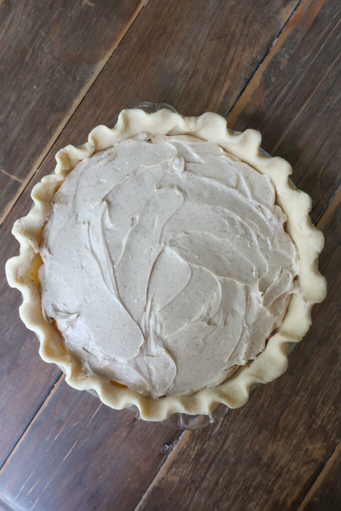 crimped pie crust dough, unbaked easy cinnamon roll pie with cream cheese filling