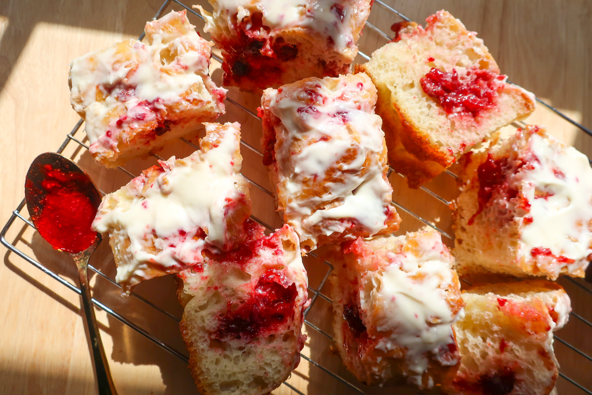 strawberry cheesecake focaccia