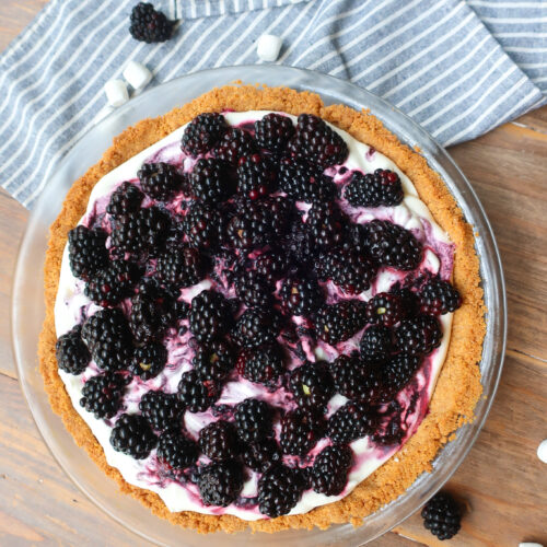 easy blackberry pie with marshmallow whipped cream