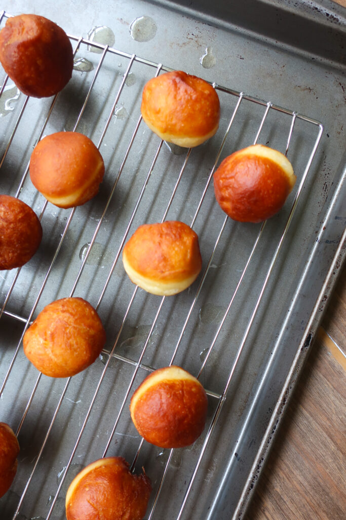 donuts cooling on wire rack
