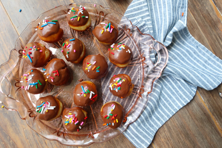 chocolate cream soda glazed donut holes