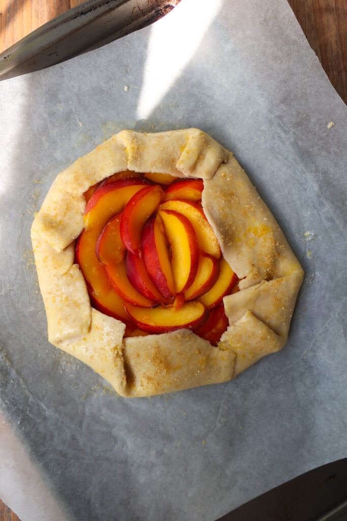 unbaked peach galette
