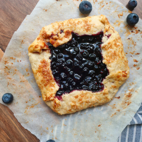 mini blueberry galette made in toaster oven