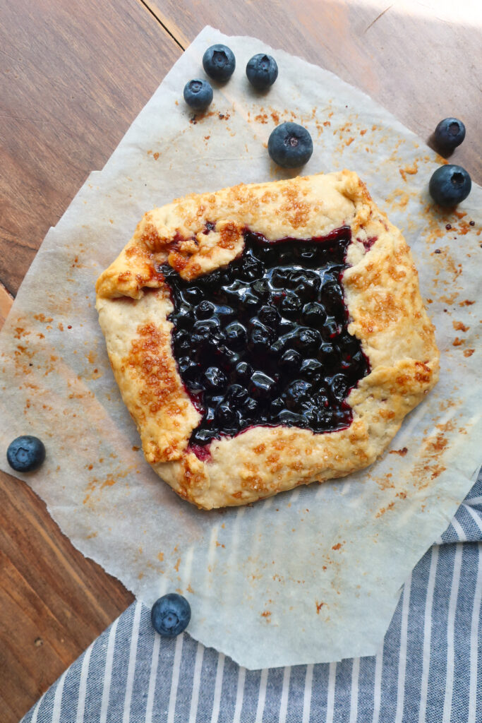 mini blueberry galette made in toaster oven