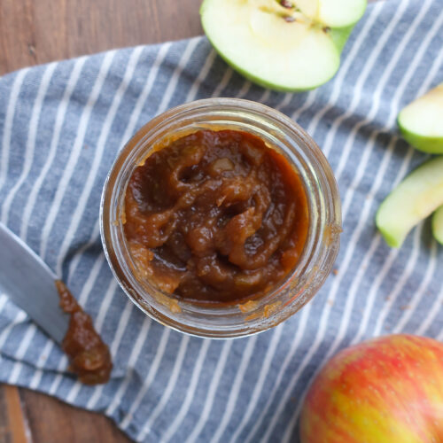 homemade apple butter in jar