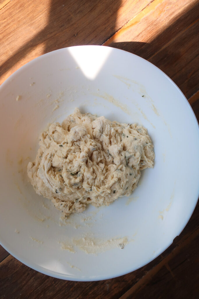 shaggy focaccia dough