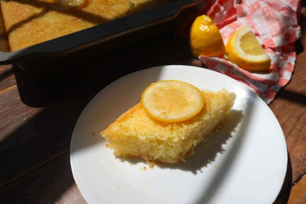 slice of macedonian semolina cake