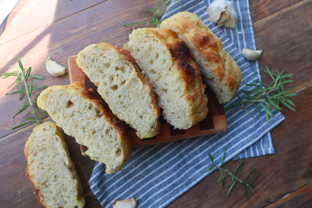 sliced mini focaccia