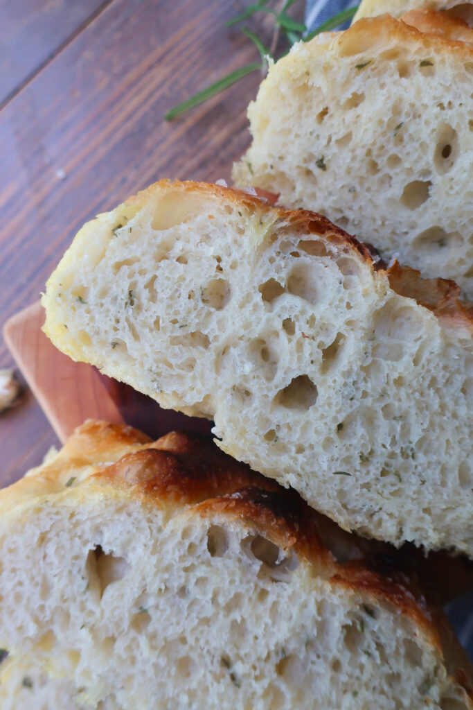 bubbles in baked focaccia